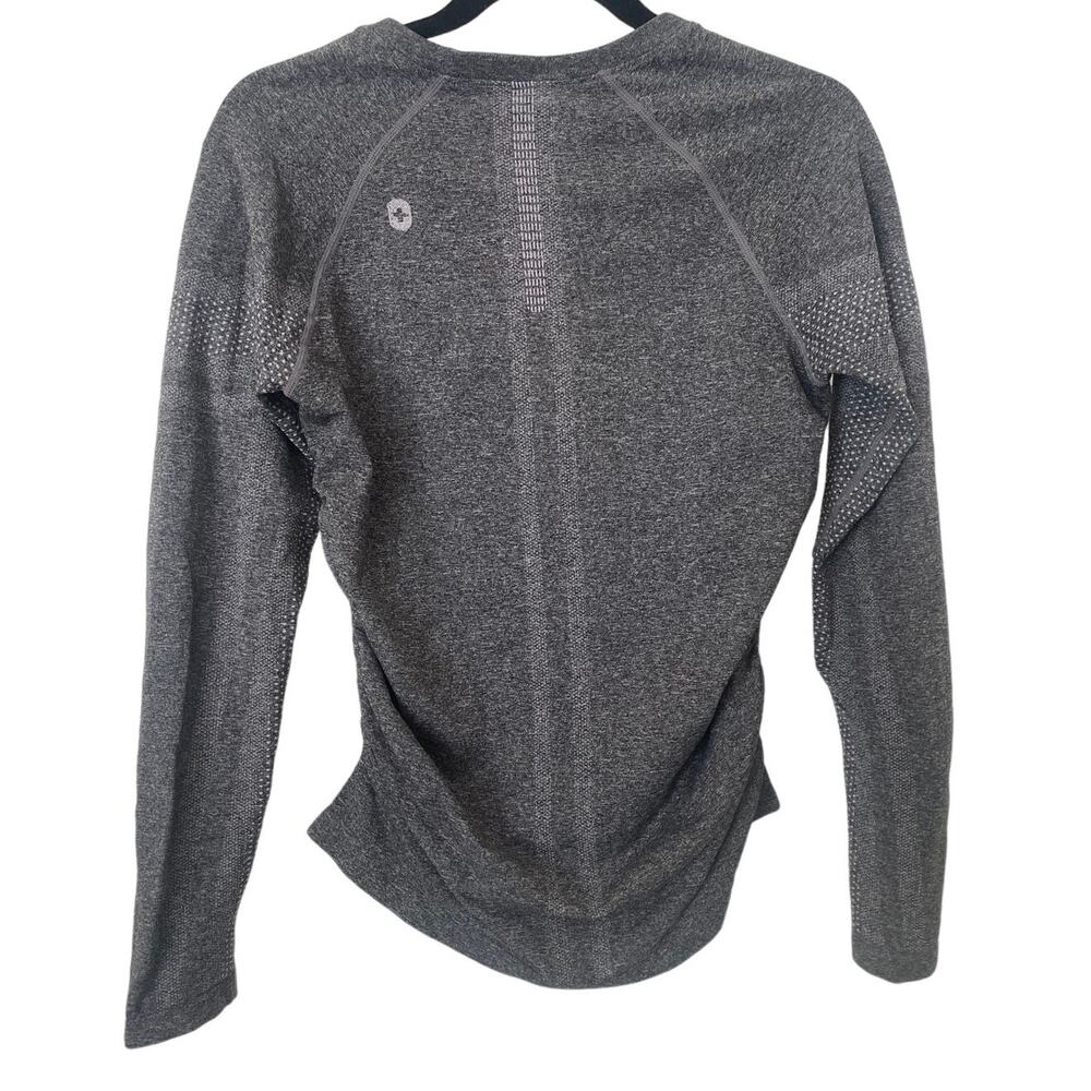 Grey Underscrub FIGS Salta Maternity Scoop Neck Seamless Long Sleeve - Small